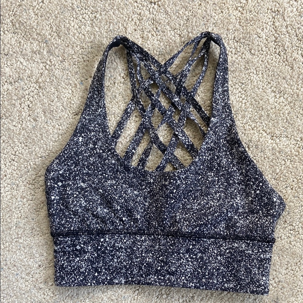 Speckled Sports Bra with Crisscross Back